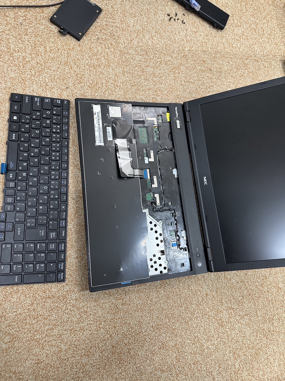 NEC VersaPro PC-VKH19XZG2 VKH19X-2 キーボード交換修理